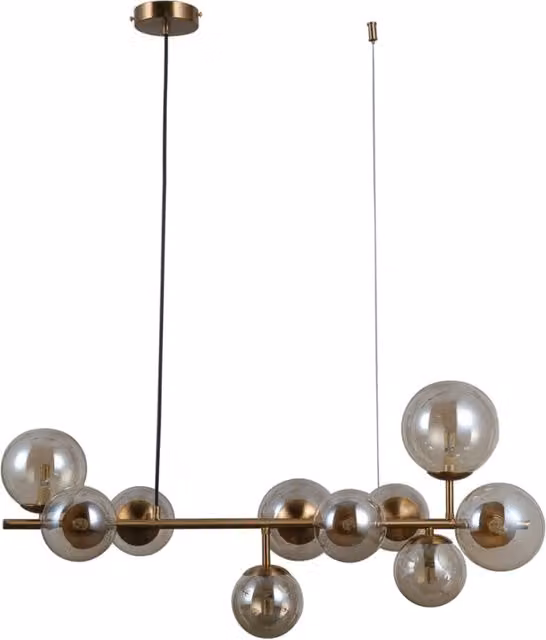 Lampadario sospeso Italux Frontera moderno ottone miele 10xG9