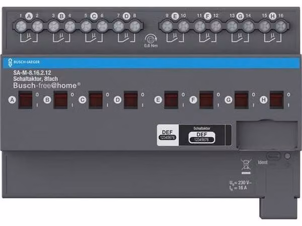 BUSCH-JAEGER SA-M-8.16.2.12 Attuatore per interruttore 8gang 16A REG (2CDG510026R0021)