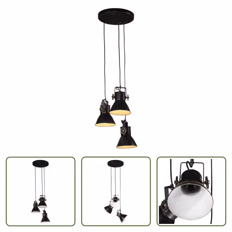 The Living Store Lampada a sospensione 25 W Nero 30x30x100 cm E27