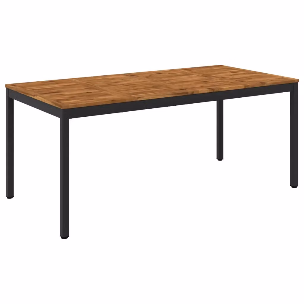 Tavolo da giardino rettangolare estensibile vidaXL in legno di acacia, colori naturale e nero, L: 147 cm, P: 88,5 cm, H: 75 cm – 2