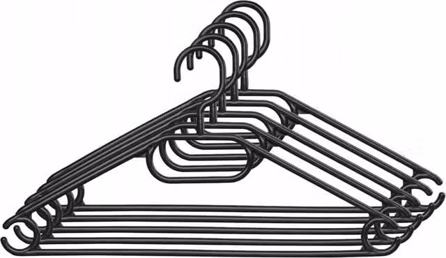 KADAX 5 grucce appendiabiti in plastica nere