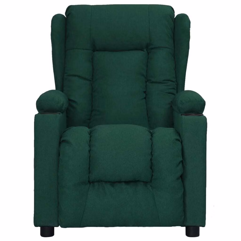 Poltrona Reclinabile in Tessuto Verde Scuro