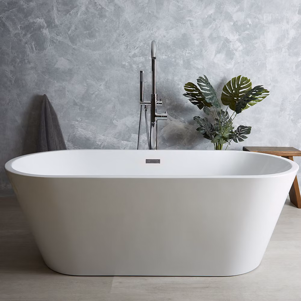 Vasca da Bagno Freestanding Moderna Ovale a Doppia Estremità - 1700mm x 750mm - con Troppopieno Bronzo Satinato - Covelly