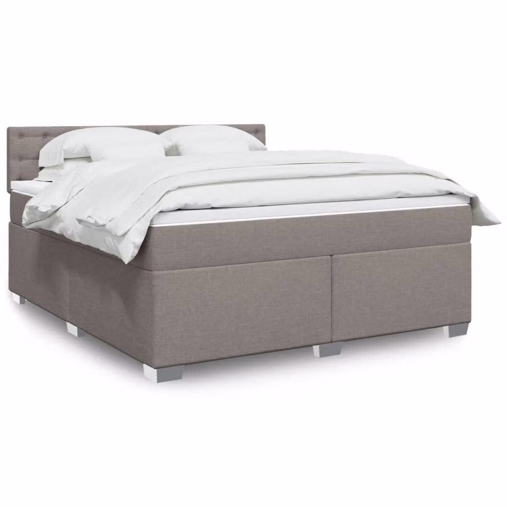 vidaXL Letto Ibrido con Giroletto a Molle e Materasso in Tessuto, L/P: 180 x 200 cm – 1