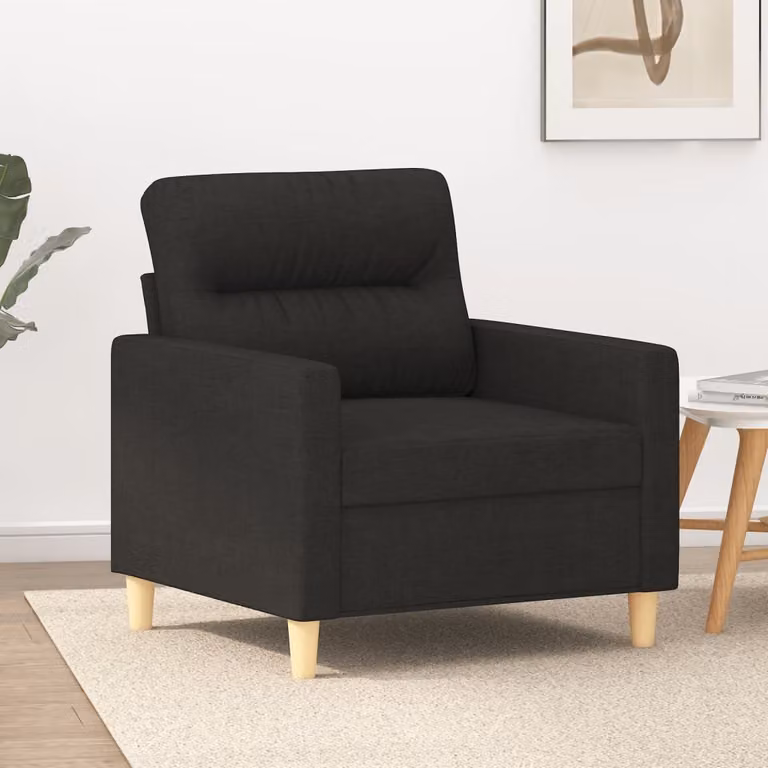 Maison Exclusive - Poltrona imbottita nera, 60 cm, rivestita in tessuto