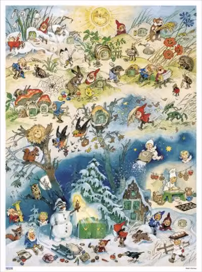 Calendario dell'Avvento "Le quattro stagioni" 29 x 39 cm
