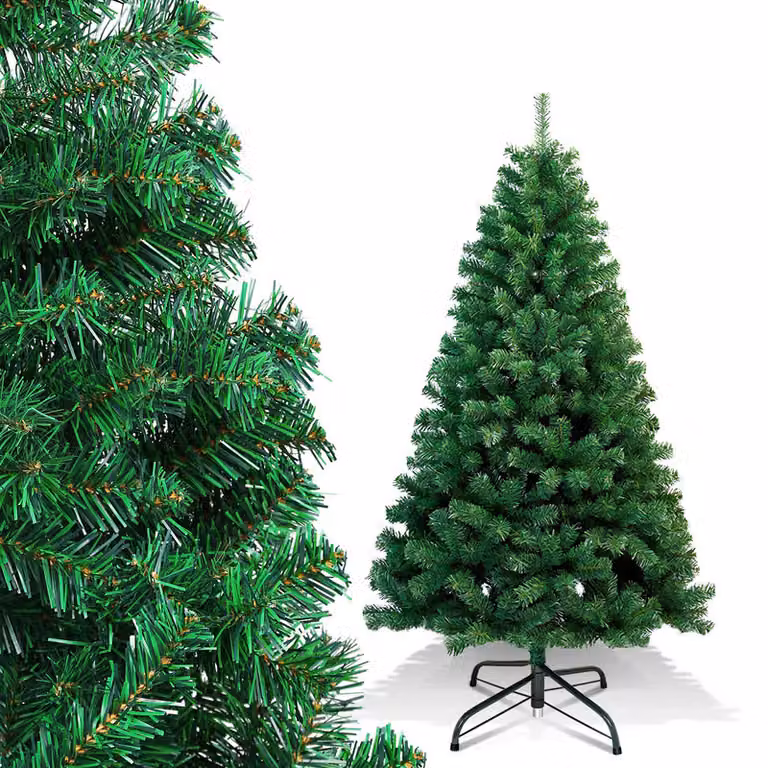 Jayseuw albero di Natale artificiale 150cm abete albero di Natale albero artificiale albero di decorazione con albero stand decorazione di Natale verde PVC