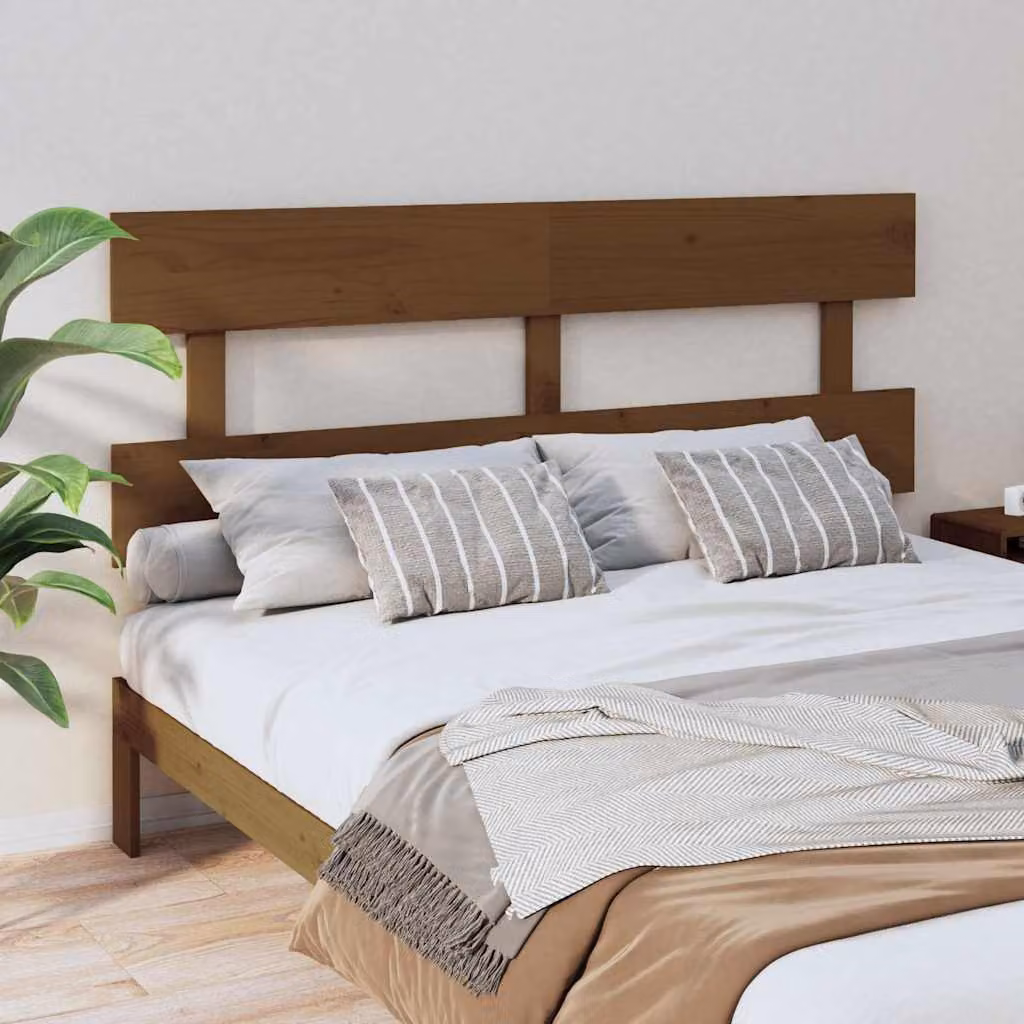 Testiera per letto vidaXL in legno massello di pino, colore marrone, L: 154 cm, P: 3 cm, H: 81 cm