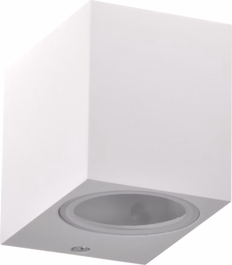 Applique da esterno BOSTON bianca 1xGU10x10W in alluminio, dimensioni: 7,8x6,7x9,2 cm, IP44, Polux