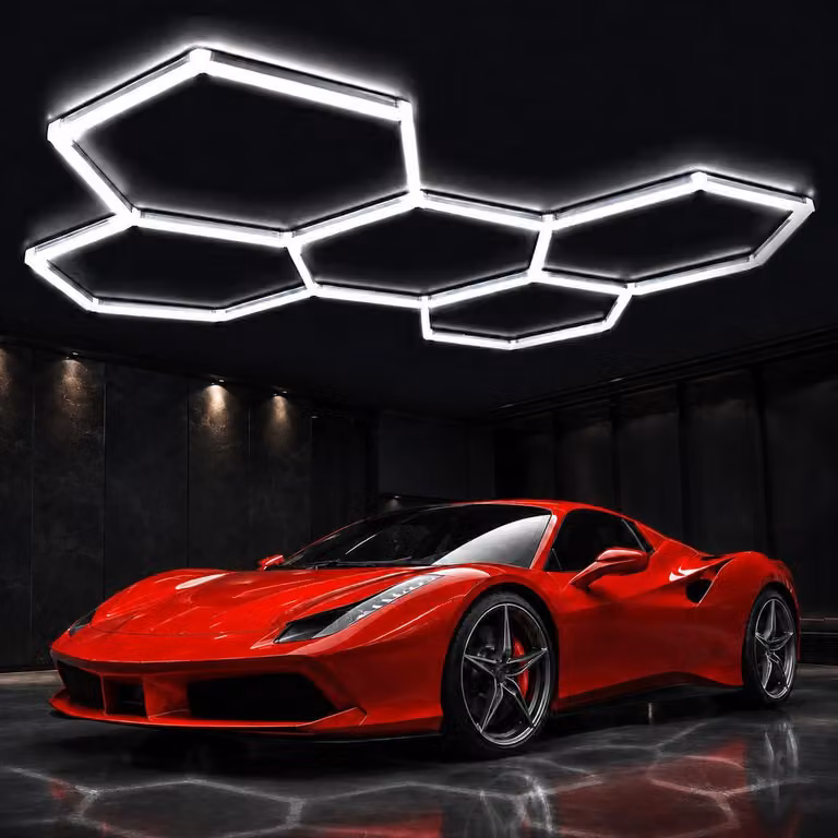 Lampada a soffitto a LED esagonale, 192 W, 6500 K, illuminazione per garage