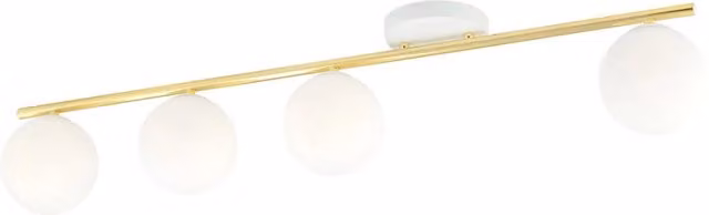 Plafoniera Contemporanea Wugu Luceart-Classic in Acciaio Oro e Vetro Bianco