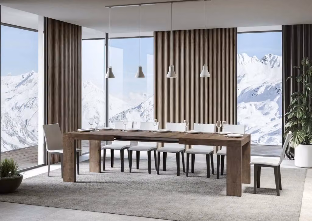 Tavolo allungabile Roxell Premium moderno in legno marrone L/P/H: 180/284 x 90 x 77 cm – 2