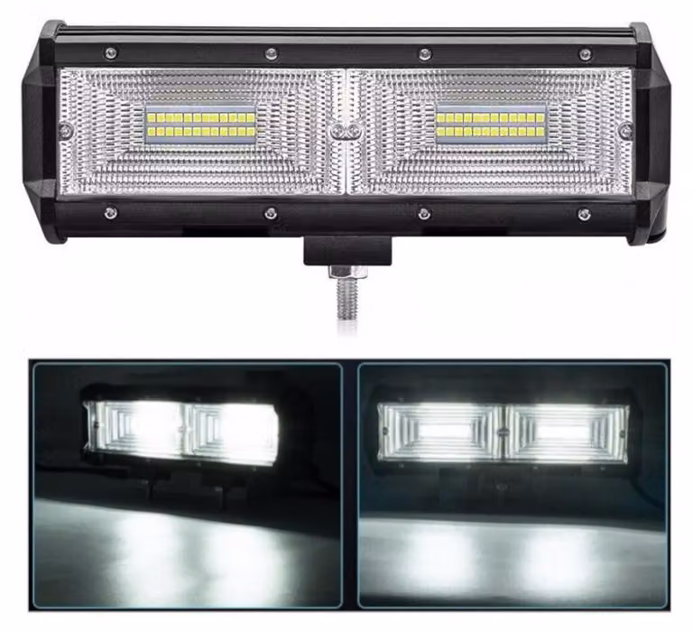Lampada da lavoro/faro alogeno a LED universale da 144 W, 12 V - 24 V, con fascio luminoso ampio per auto, fuoristrada, autobus, furgoni, L