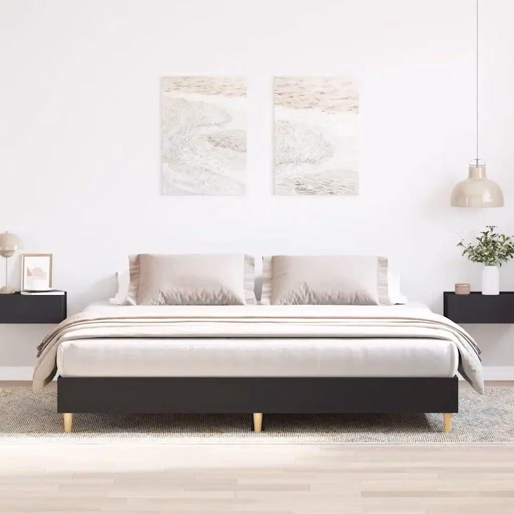 Letto matrimoniale moderno DESIGN IN in legno di pino nero L 180 cm x P 200 cm – 2