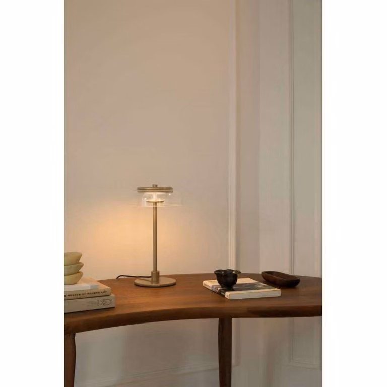 Nuura Lampada da tavolo a LED Blossi, dimmerabile, Ottone / Oro, Soggiorno / Sala da pranzo, Metallo, Scandinavo, Lampada da tavolo LED
