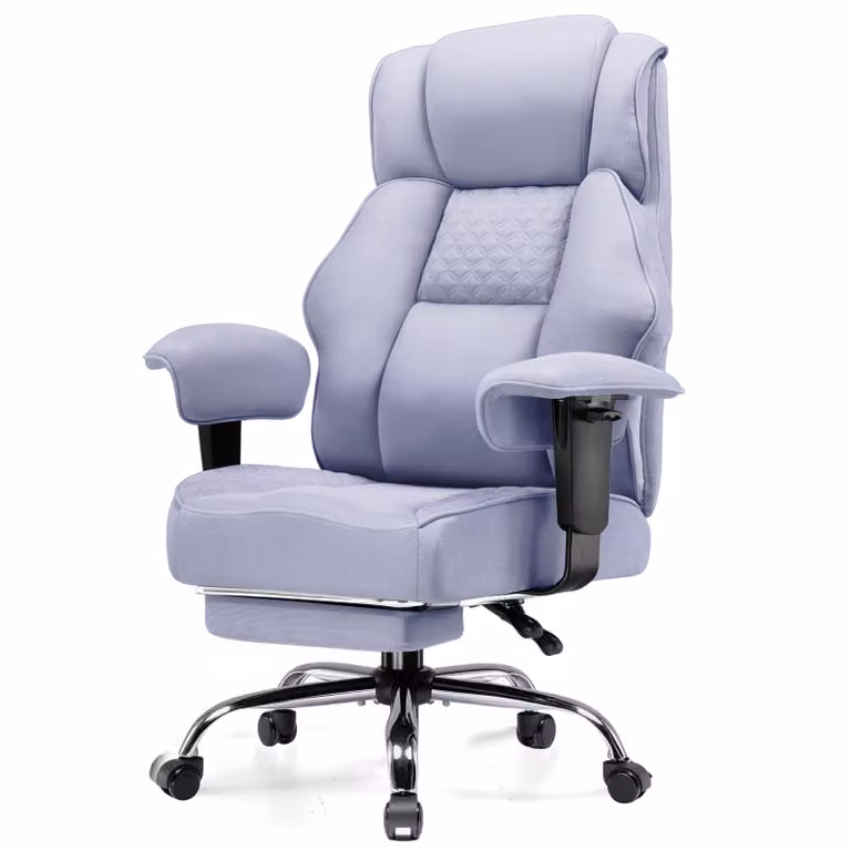 Sedia da gaming GTPLAYER, ampia sedia da ufficio in tessuto di alta qualità, sedia ergonomica per PC, sedia da scrivania regolabile e girevole con poggiapiedi,