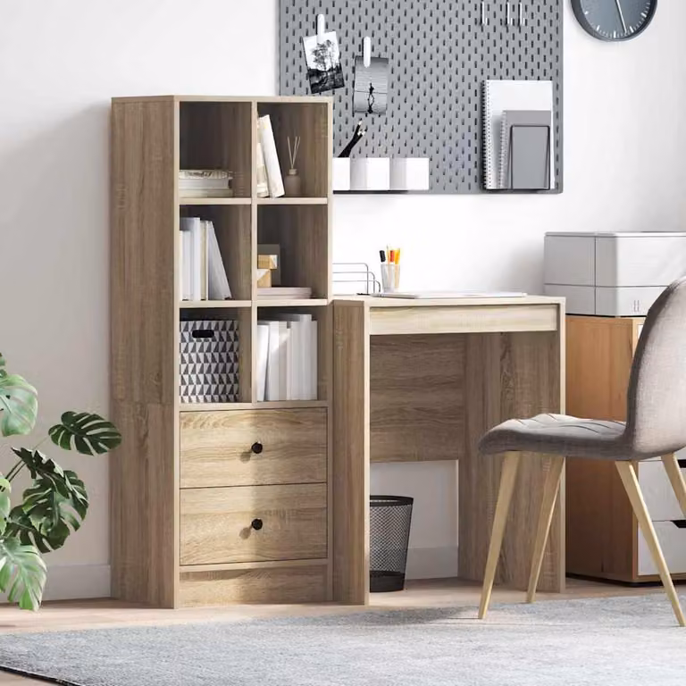 Maison Exclusive - Scrivania con cassetto 2 pcs Rovere Sonoma