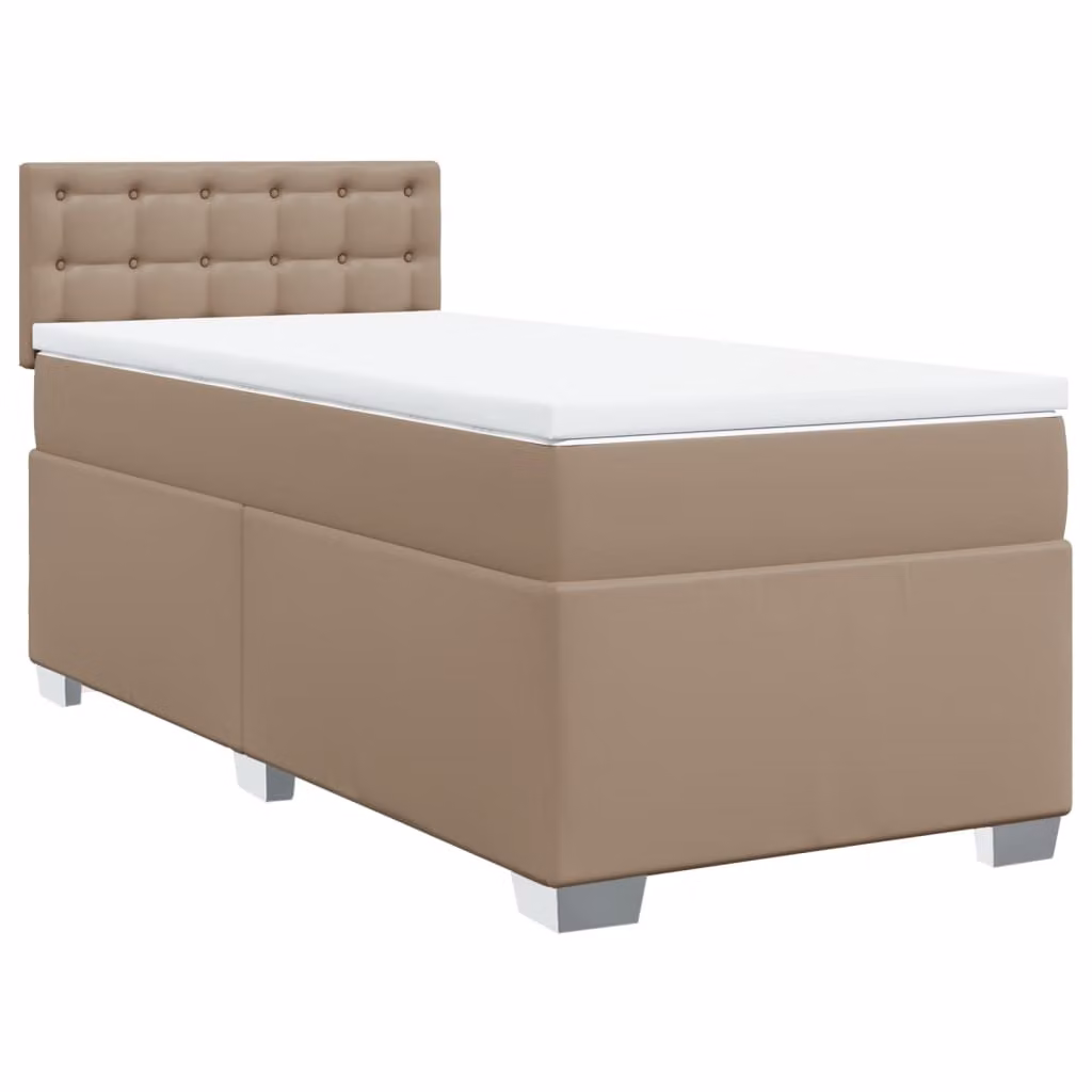 Giroletto a Molle con Materasso Cappuccino 100x200cm Pelle finta