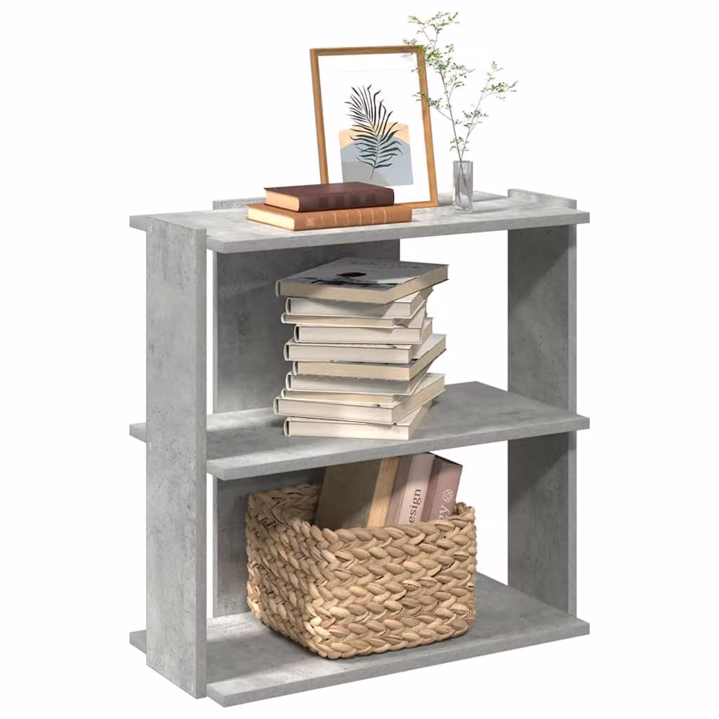 Libreria vidaXL a 3 Ripiani in MDF Grigio con Design Industriale L 60 cm x P 30 cm x H 60 cm