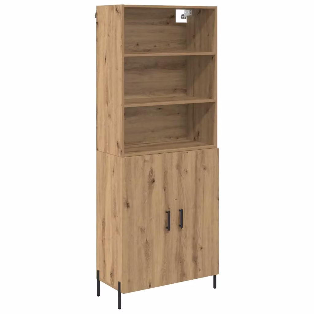 Credenza Buffet Armadio Moderno vidaXL in Legno Rovere Marrone con Ante a Battente L: 69,5 cm, P: 32,5 cm, H: 180 cm – 2