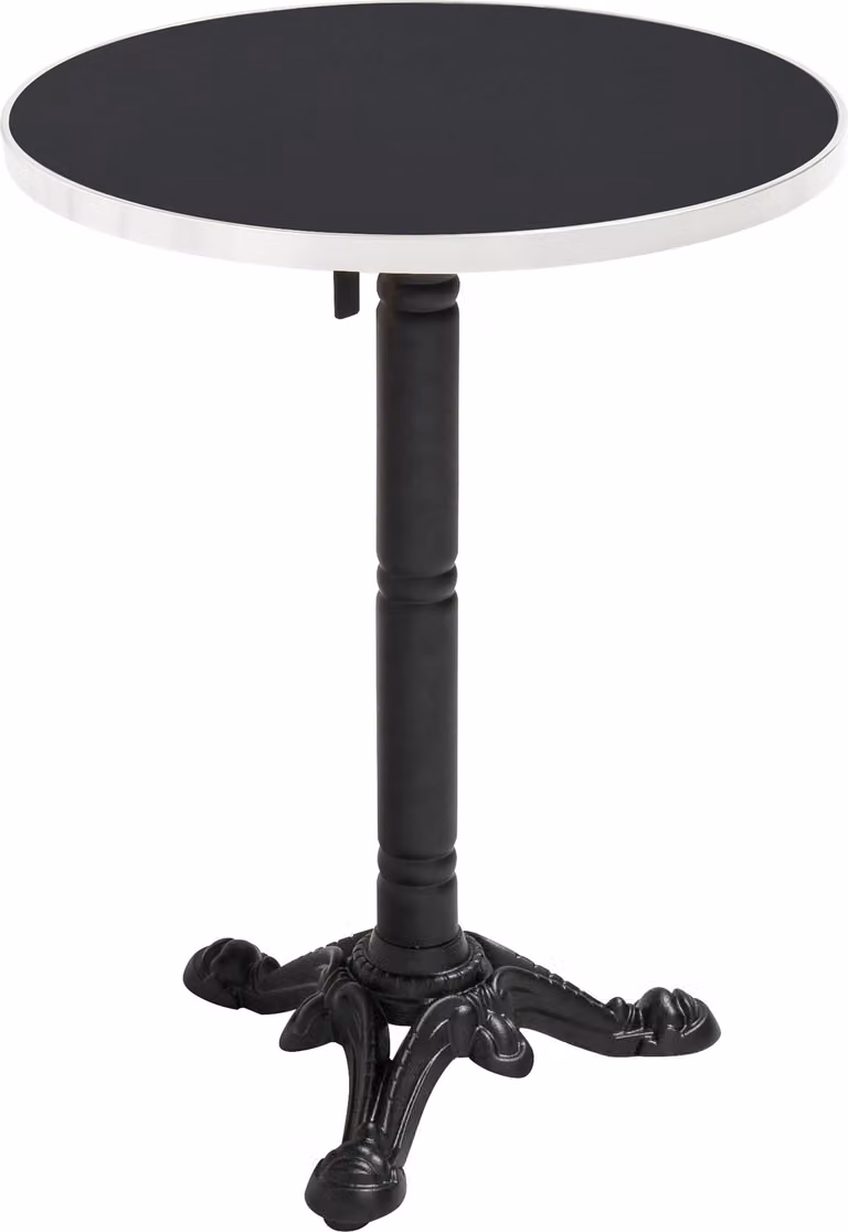 Tavolo da pranzo rotondo 60 cm inclinabile nero/argento e piede nero - Oviala Montmartre