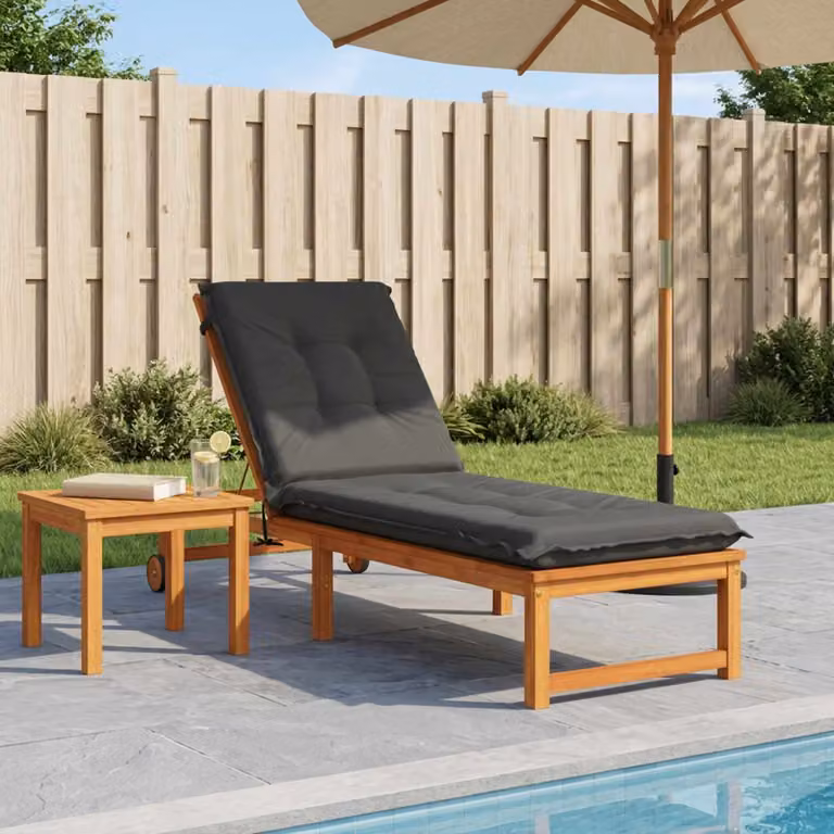 vidaXL Cuscino per Lettino GEMERT in Poliestere Antracite con Rivestimento Rimovibile e Resistente ai Raggi UV