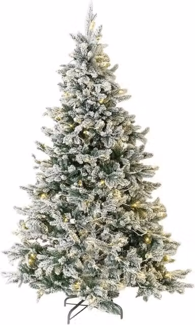 Albero di natale innevato led 240 cm scott con luci integrate