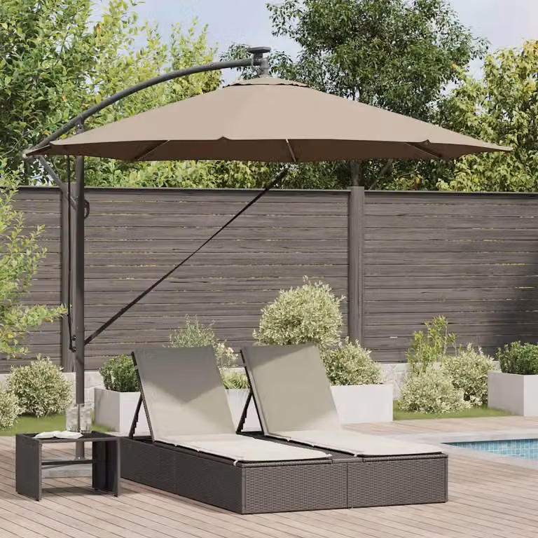 Ombrellone a braccio laterale vidaXL in poliestere e alluminio, L/P/H: 294 x 294 x 248 cm
