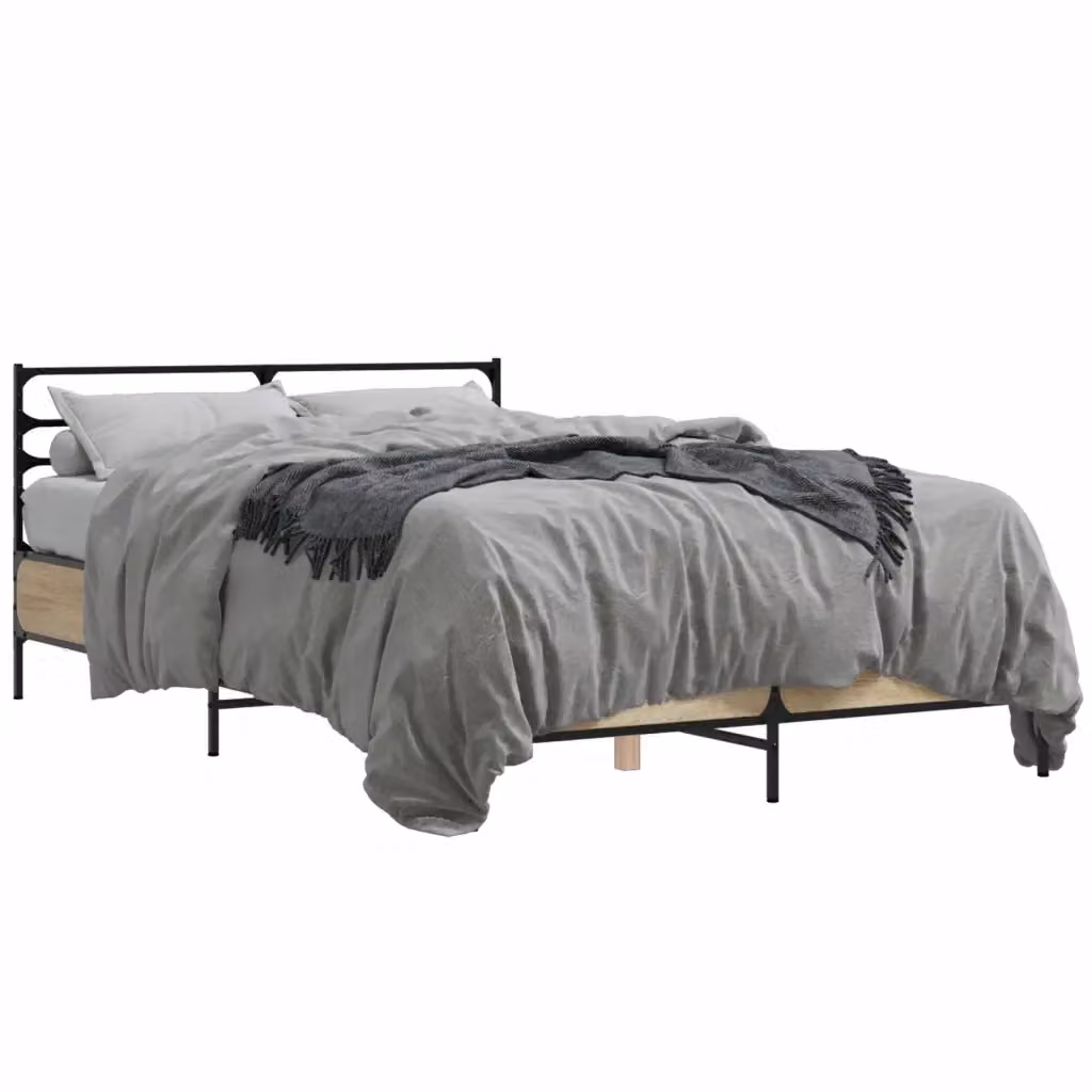 Giroletto vidaXL in Rovere Sonoma e Metallo, L 140 x P 200 cm – 2