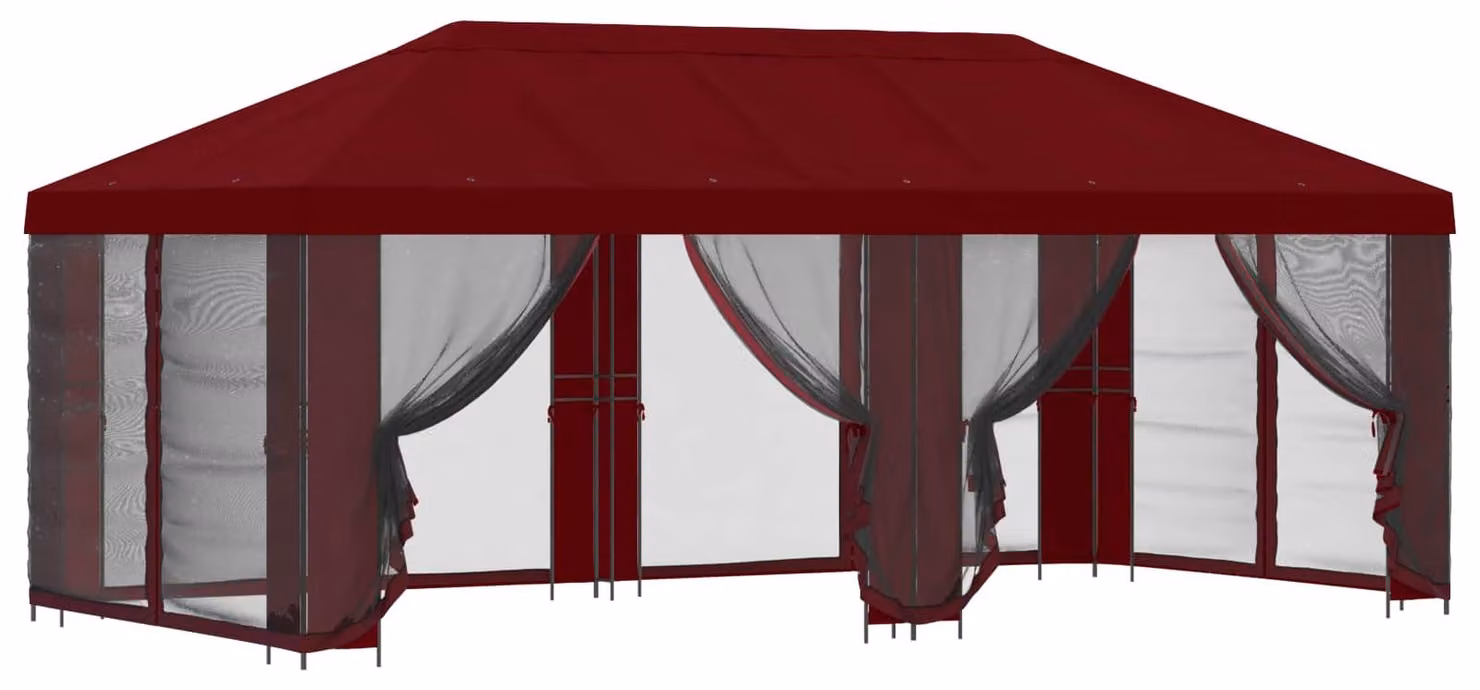 Gazebo con pareti laterali 6 x 3 m Borgogna