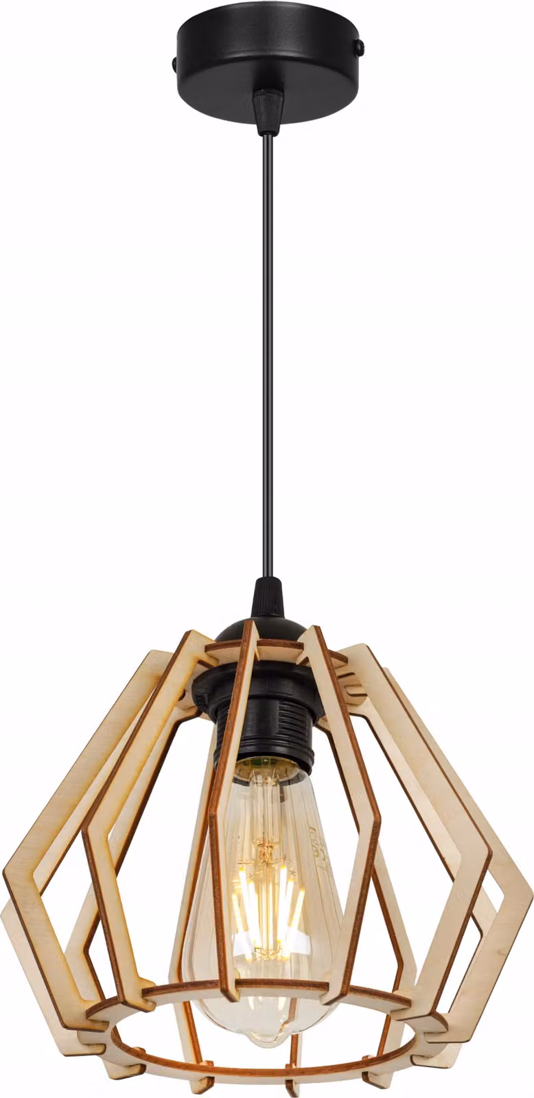 Moderna Lampada A Sospensione A Led In Legno