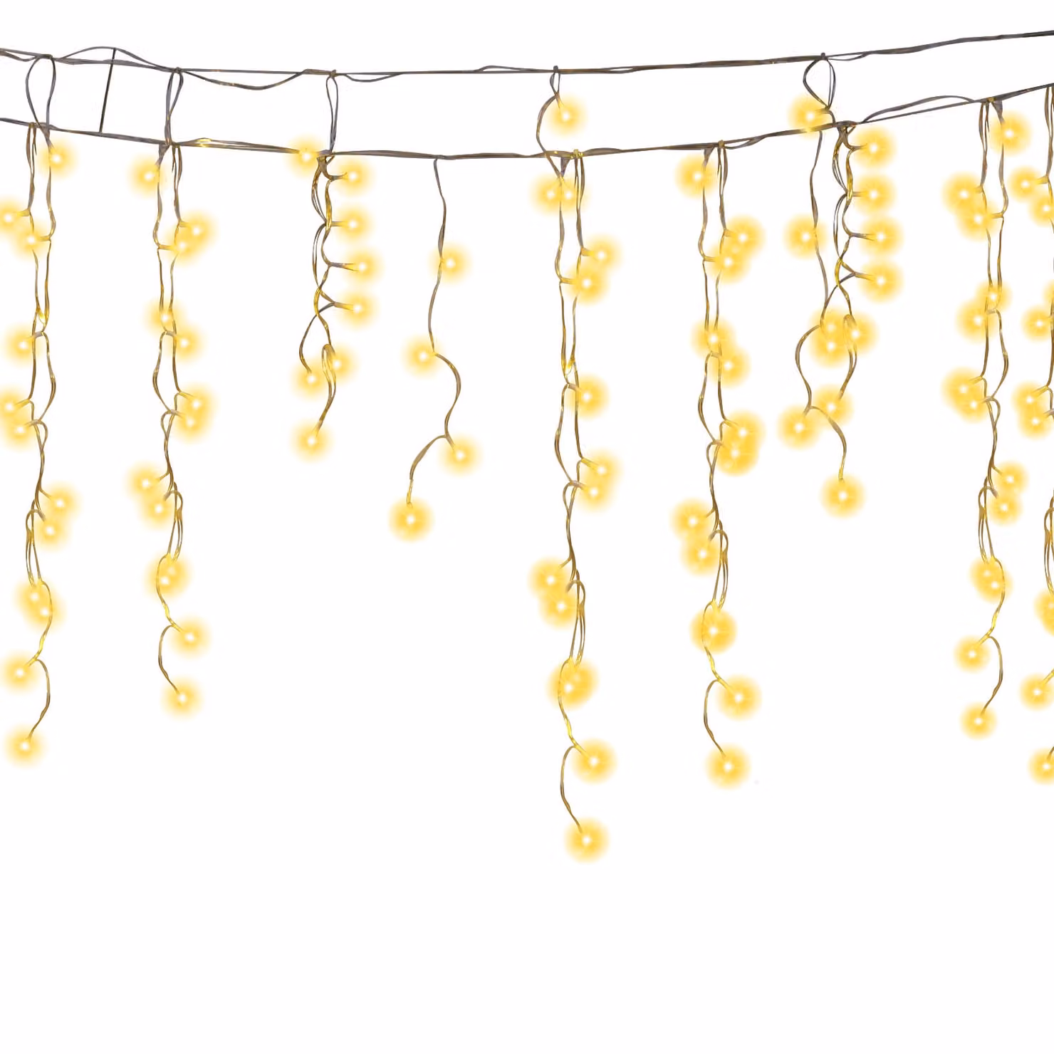Jopassy 10M LED pioggia di ghiaccio luci fatate all'aperto interni bianco caldo tenda di luce 400 LED ghiacciolo luci di Natale 8 modalità decorazione di Natale giardino festa