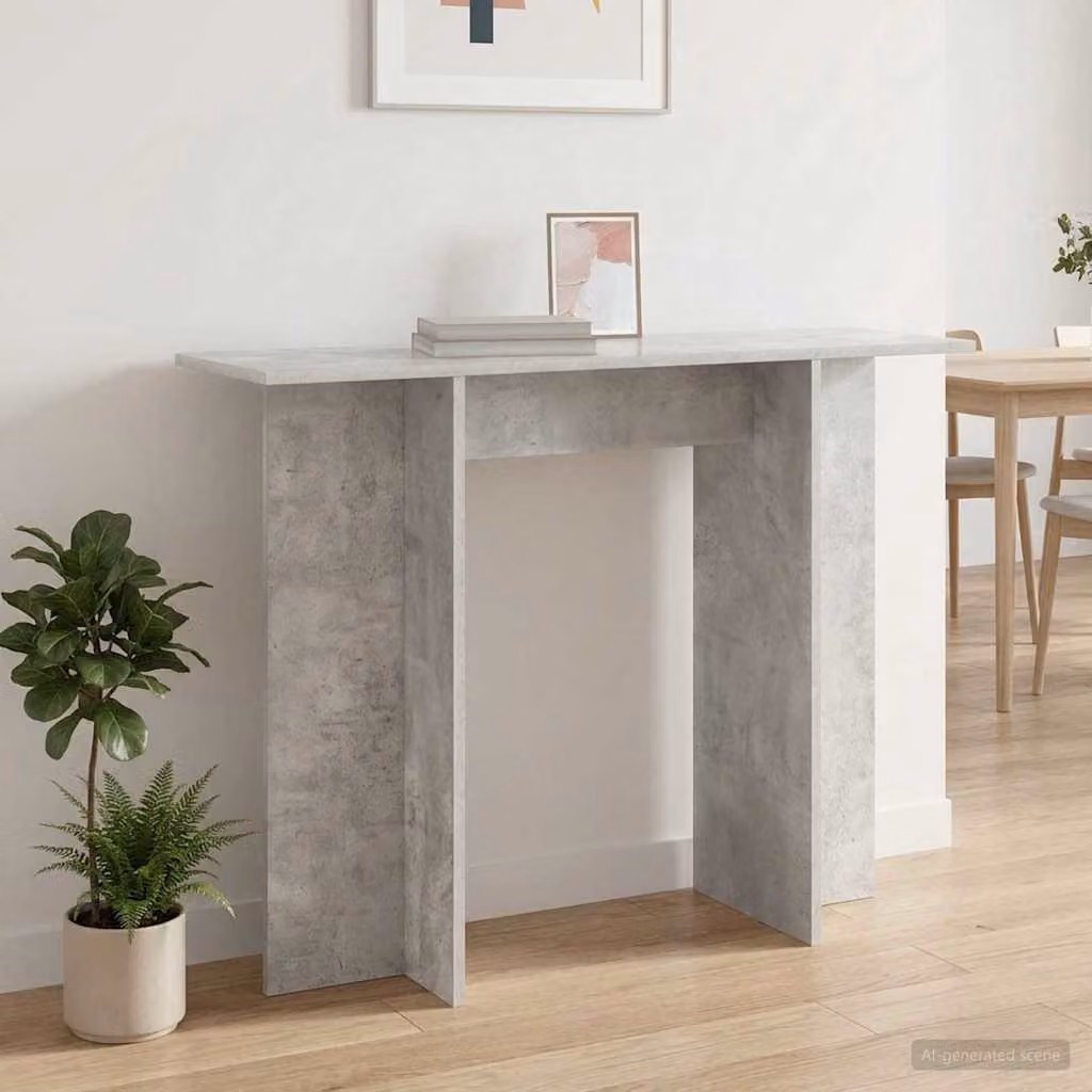 vidaXL Tavolo consolle moderno in MDF Grigio, L 100 x P 30 x H 75 cm