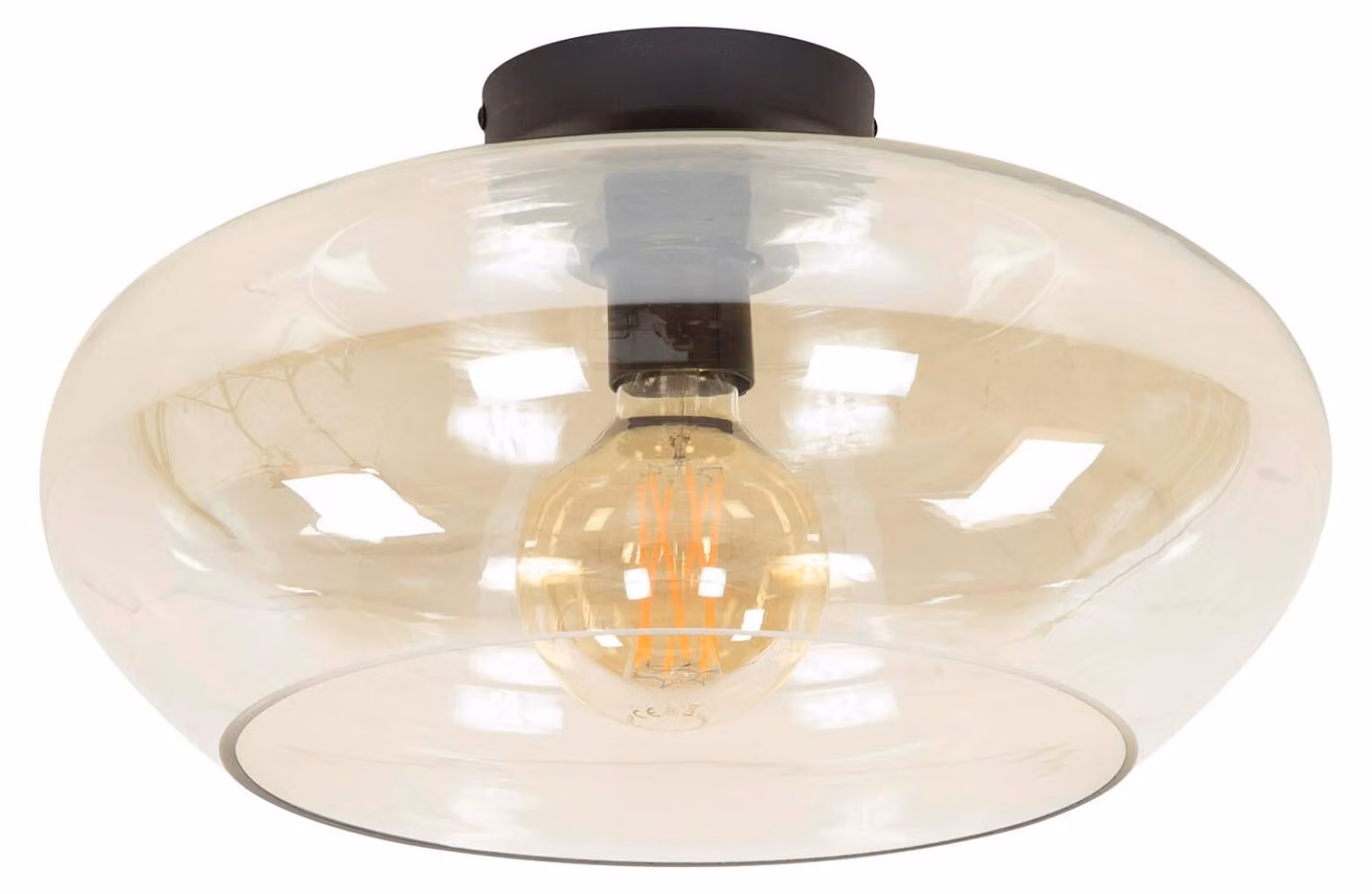 Lampada da soffitto FURNLUX Elevate Nero e vetro bianco 40 cm / Colore principale: nero / Dimensioni: 40 x 22 x 40 cm
