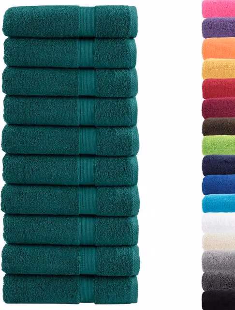 Asciugamani da bagno Premium SOLUND 10 pz | Teli per bagno Verde 100x150 cm 600 g/m2