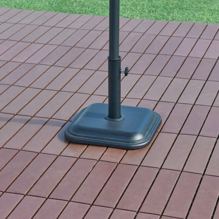 Supporto per ombrellone 'Biccari' in cemento 35x35x4,5 cm quadrato 11 kg nero