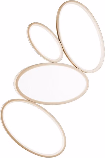Plafoniera e Applique Ondaluce Rice LED dimmabile bianca e oro/ottone