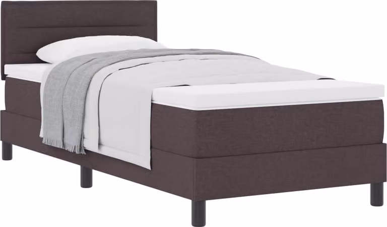 Letto a molle con testiera Marrone Scuro 90 x 200 cm Tessuto