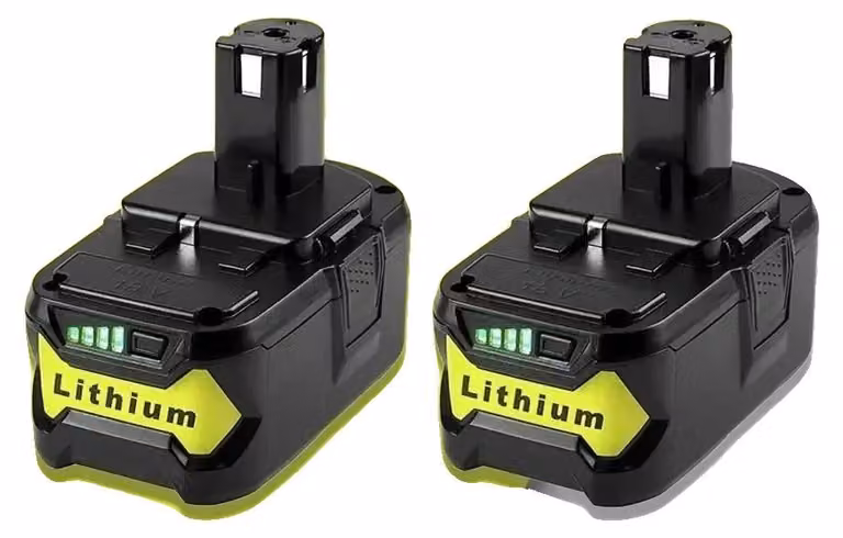 Batterie di ricambio, capacità 8000mAh, 18V, agli ioni di litio, compatibili con Ryobi, 2 batterie da 8,0Ah, 18V
