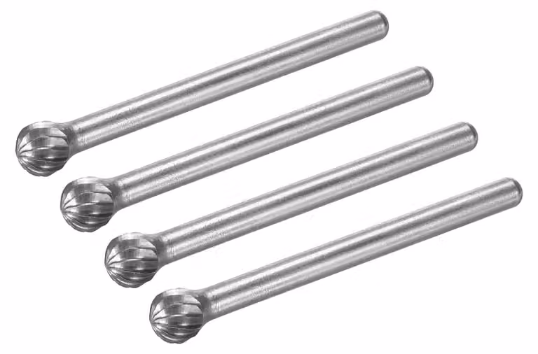 Fresa a disco in carburo di tungsteno, diametro gambo 3 mm, diametro punta 5 mm, confezione da 4 pezzi