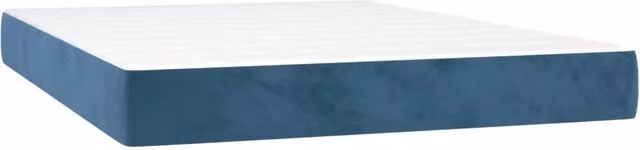 Materasso a Molle Insacchettate Rigidit¨¤ Media Blu Scuro 140x190x20 cm in Velluto