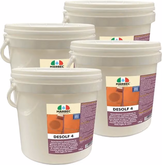 Smacchiatore per materiali lapidei Marbec DESOLF4 confezione da 4 x 1 kg – 1