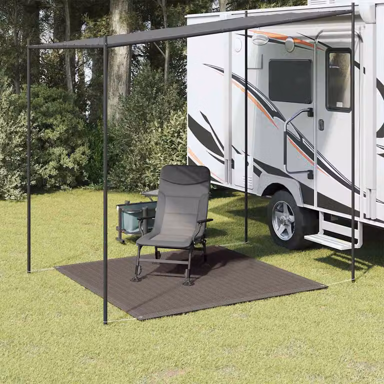 Tappetino per tenda vidaXL in HDPE colore antracite 250 x 250 cm