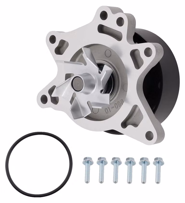 Pompa dell'acqua per motore, in alluminio, lunghezza 14,9 cm, larghezza 14,7 cm, altezza 14,5 cm, peso 1050 g