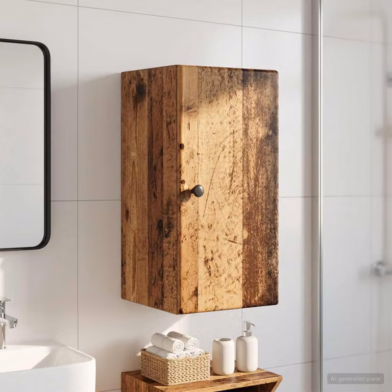 Armadio da bagno a muro vidaXL BREDA in legno antico marrone L: 30 cm, P: 31 cm, H: 59 cm