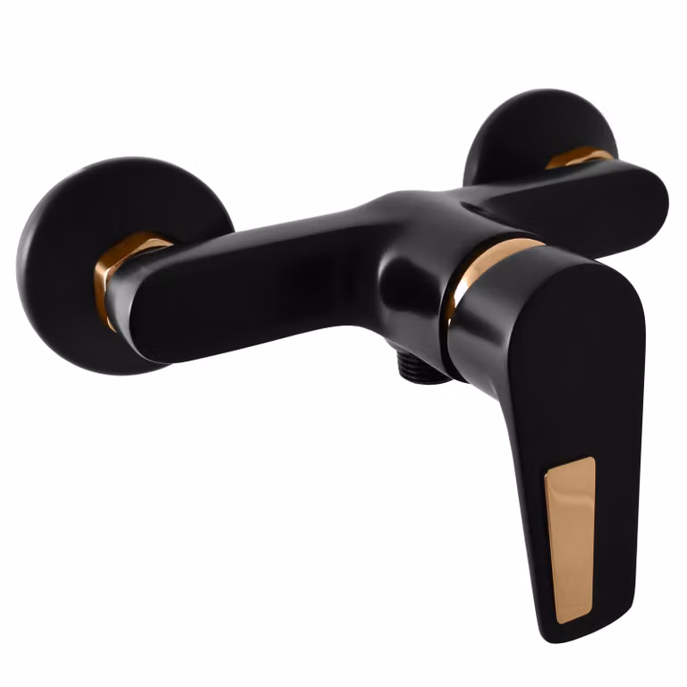Slezák-RAV Slezák RavCO381CMATZ Miscelatore per doccia nero opaco/oro Colore: nero opaco/oro, Dimensioni: 100 mm