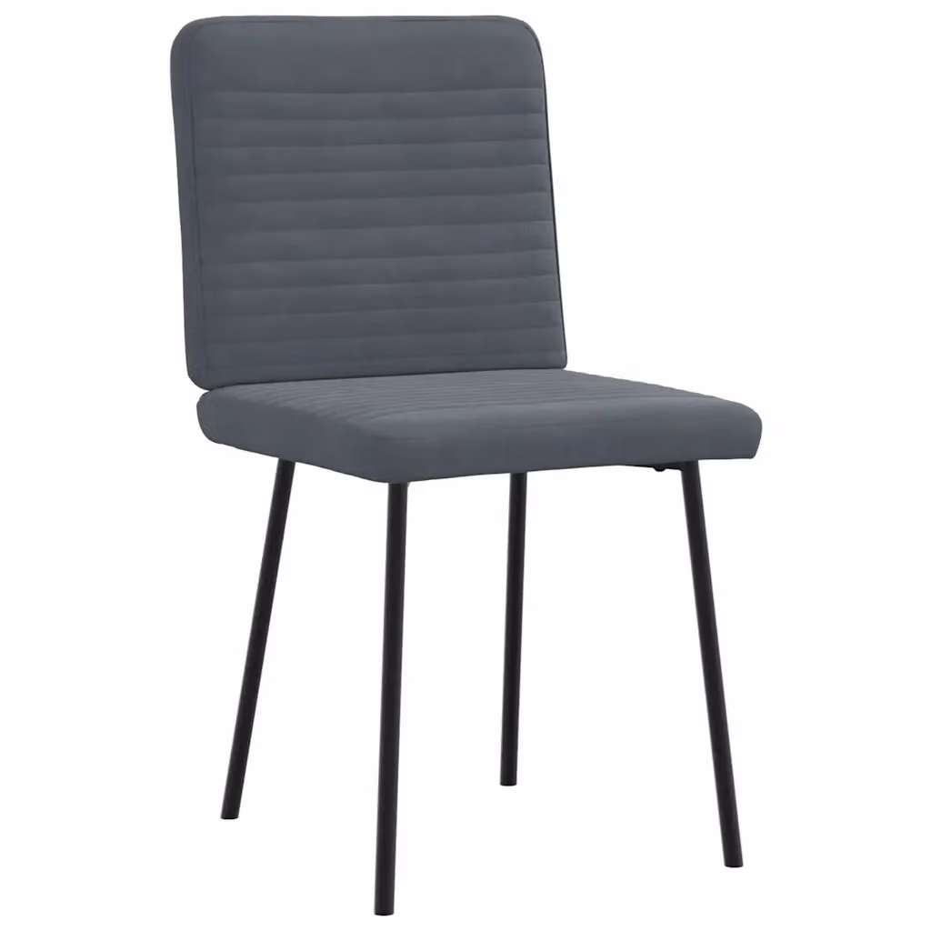 Set di 4 sedie da pranzo vidaXL in velluto grigio con struttura in metallo e legno per soggiorno e cucina – 2