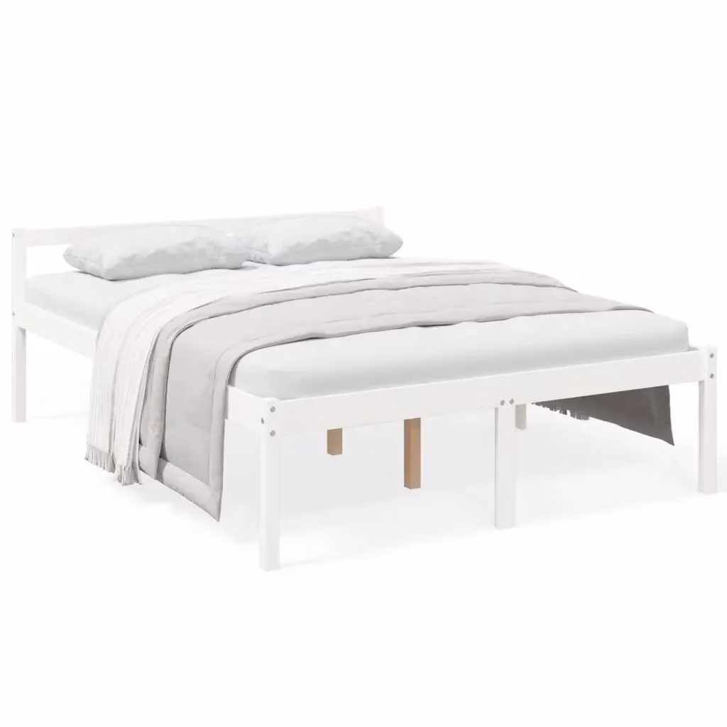 Letto per anziani vidaXL in legno massello di pino bianco L/P/H: 160 x 200 x 70,5 cm – 2
