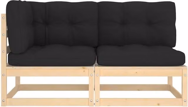 Salotto da Giardino-Set Divani da Giardino2 pz con Cuscini Legno Massello Pino 130341