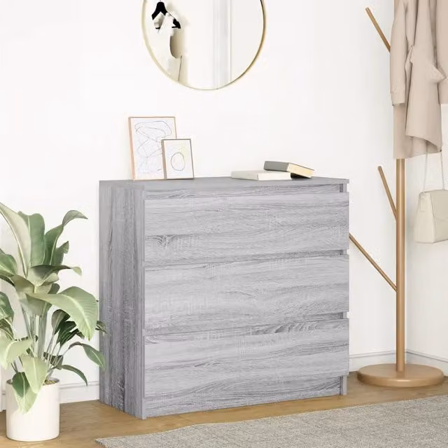 Credenza Grigio Sonoma 80x35x76 cm in Legno Multistrato 861738